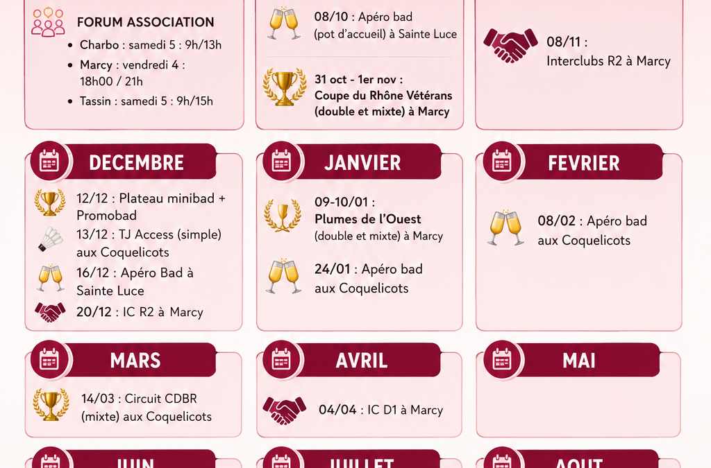 EVENEMENTS ASMC 2026/2027